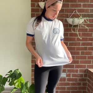 Vintage Law Logo Paper Thin Ringer Tee- Small Med